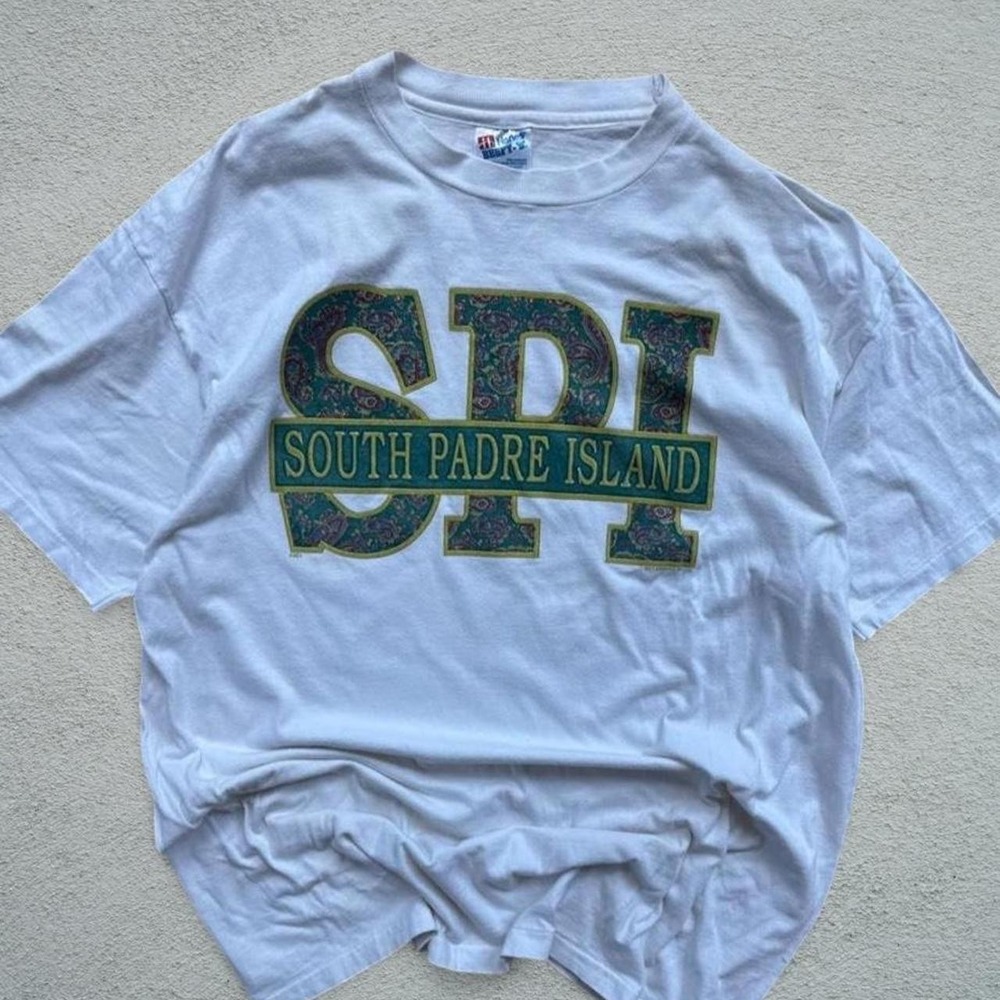 Hanes 90s South Padre Island T-shirt XL White Single-Stitch
